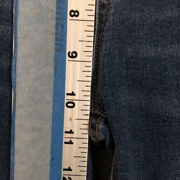 Umgee Juniors Jeans Size 7 Blue Denim 28x28 Leopard Stripe Boho Skinny Straight - Picture 8 of 13